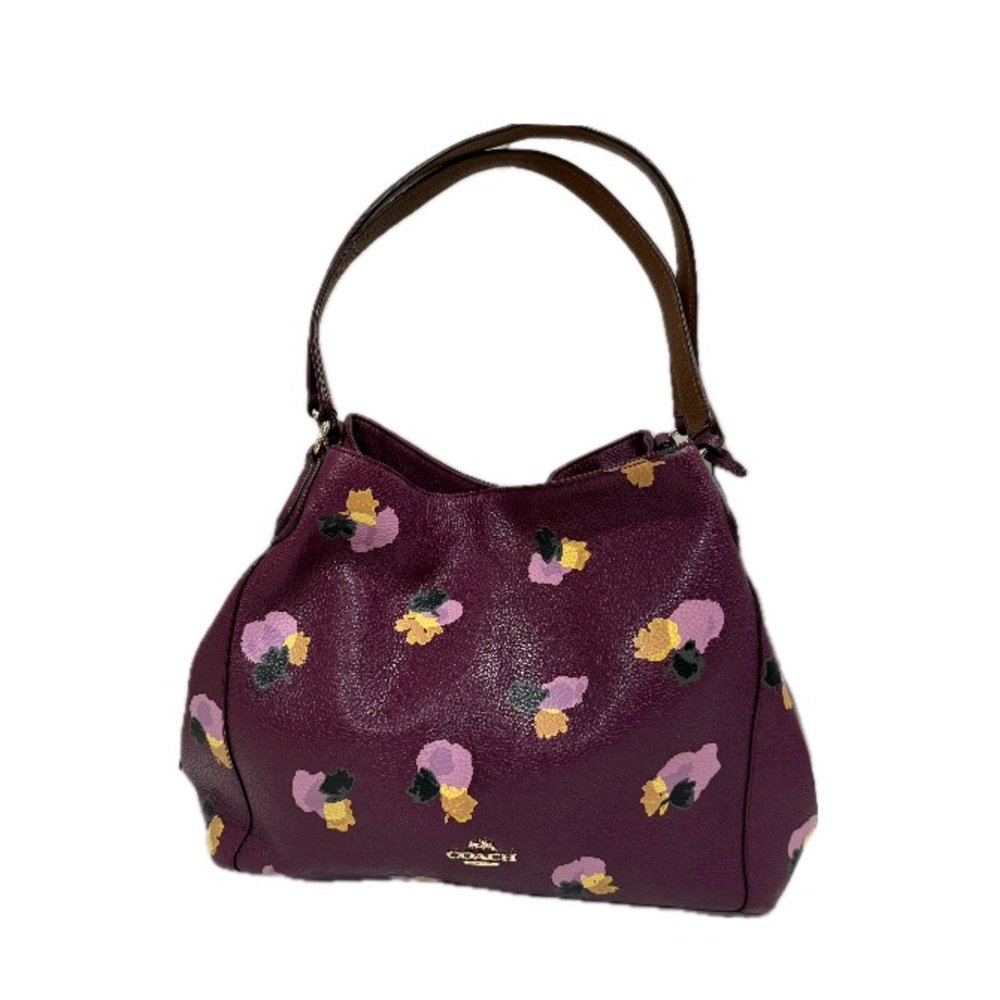 Coach, Edie Plumb Floral Shoulder Bag